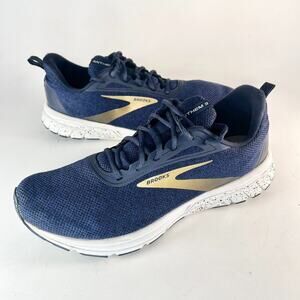 Brooks Anthem 3 Running Sneakers Walking Jogging Gym Shoe Navy Blue Gold Men 12